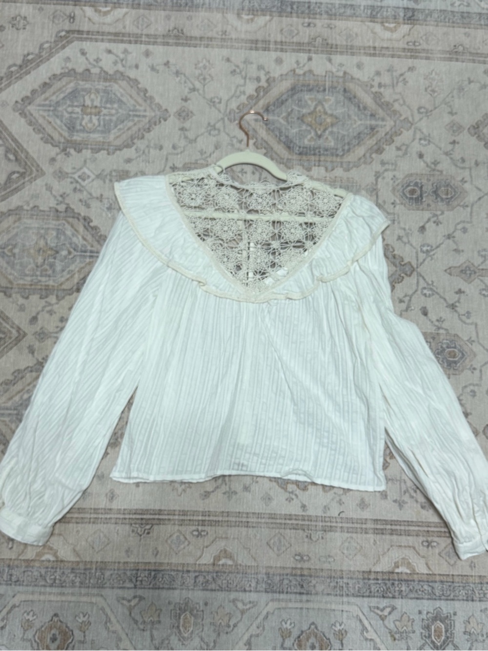 Pilcro Long Sleeve Eyelet Cutwork Blouse - Picture 4 of 5